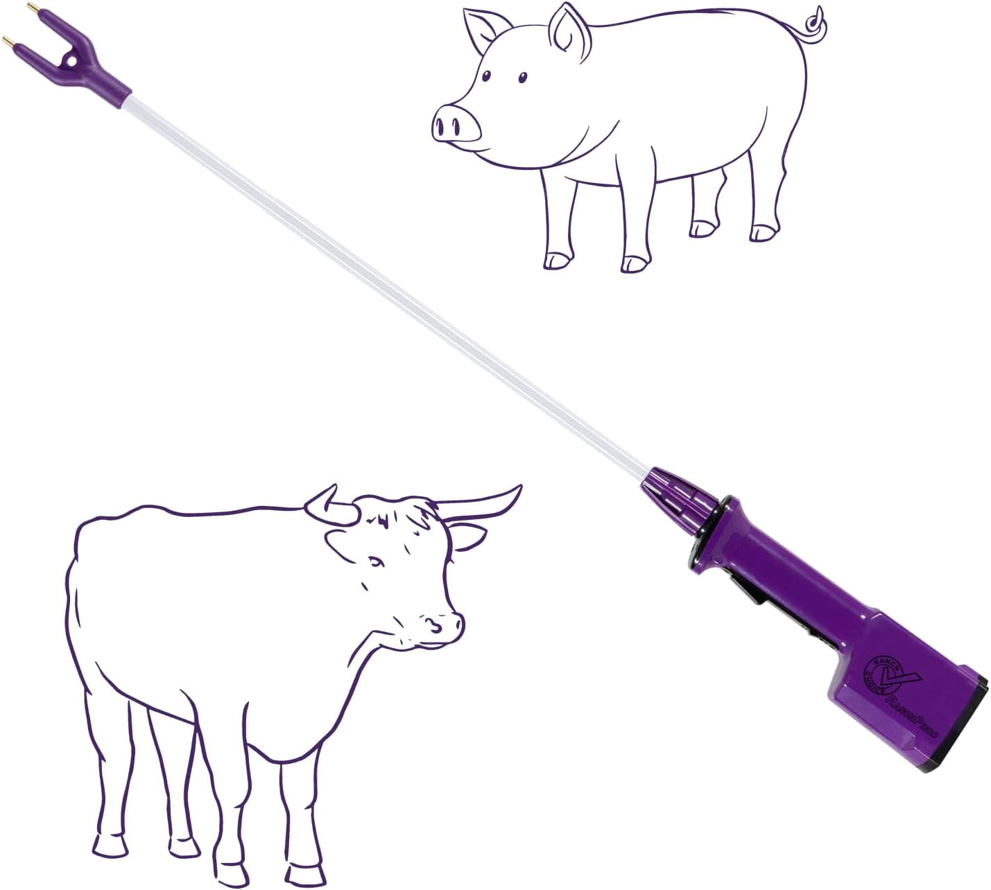 Purple Waterproof Livestock Prod for Cattle and Hogs Control