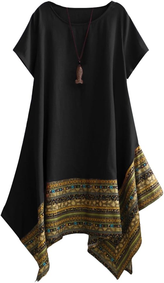 Minibee Women's Ethnic Cotton Linen Dress for All Occasions