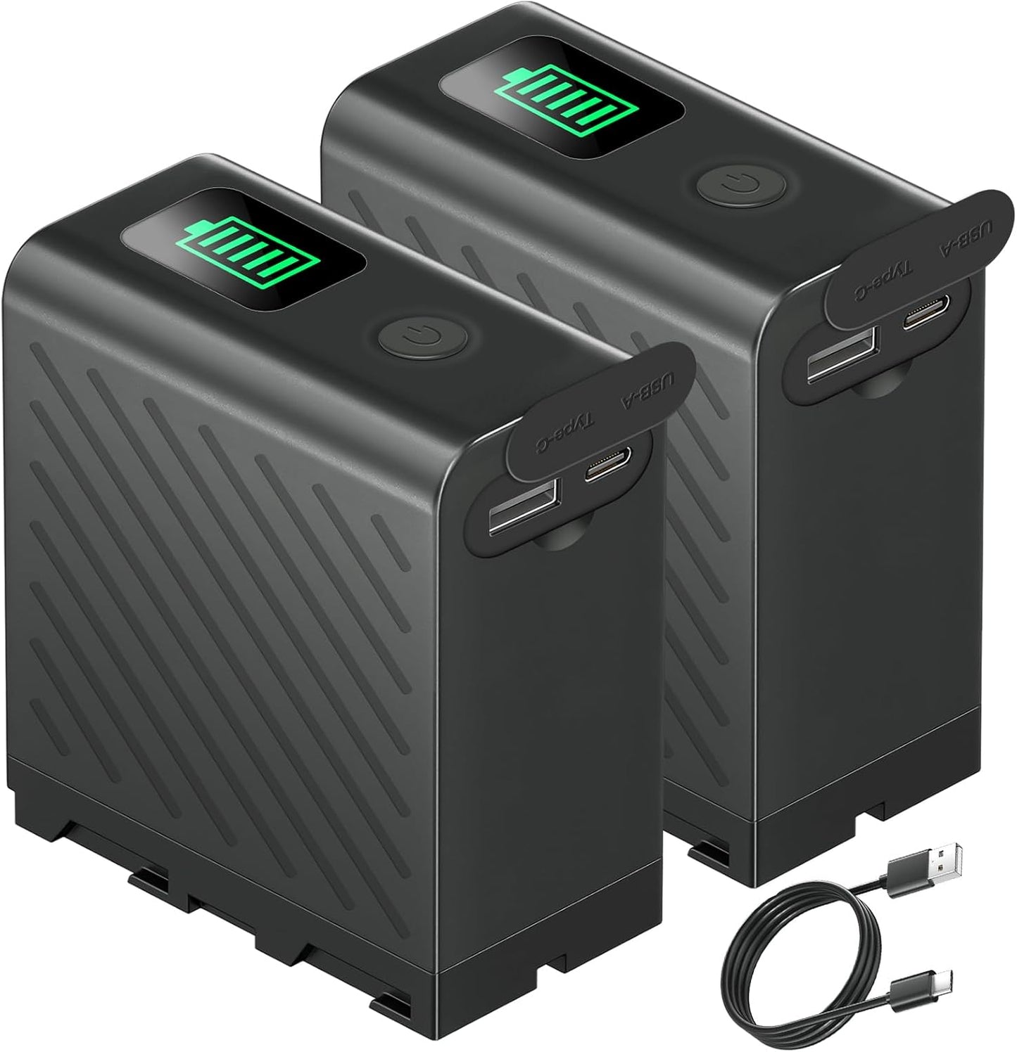 High Capacity 2-Pack NP-F970 Replacement Batteries for Cameras