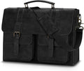 Leather Messenger Bag for Men 15.6 in Laptop - Vintage Waterproof PU