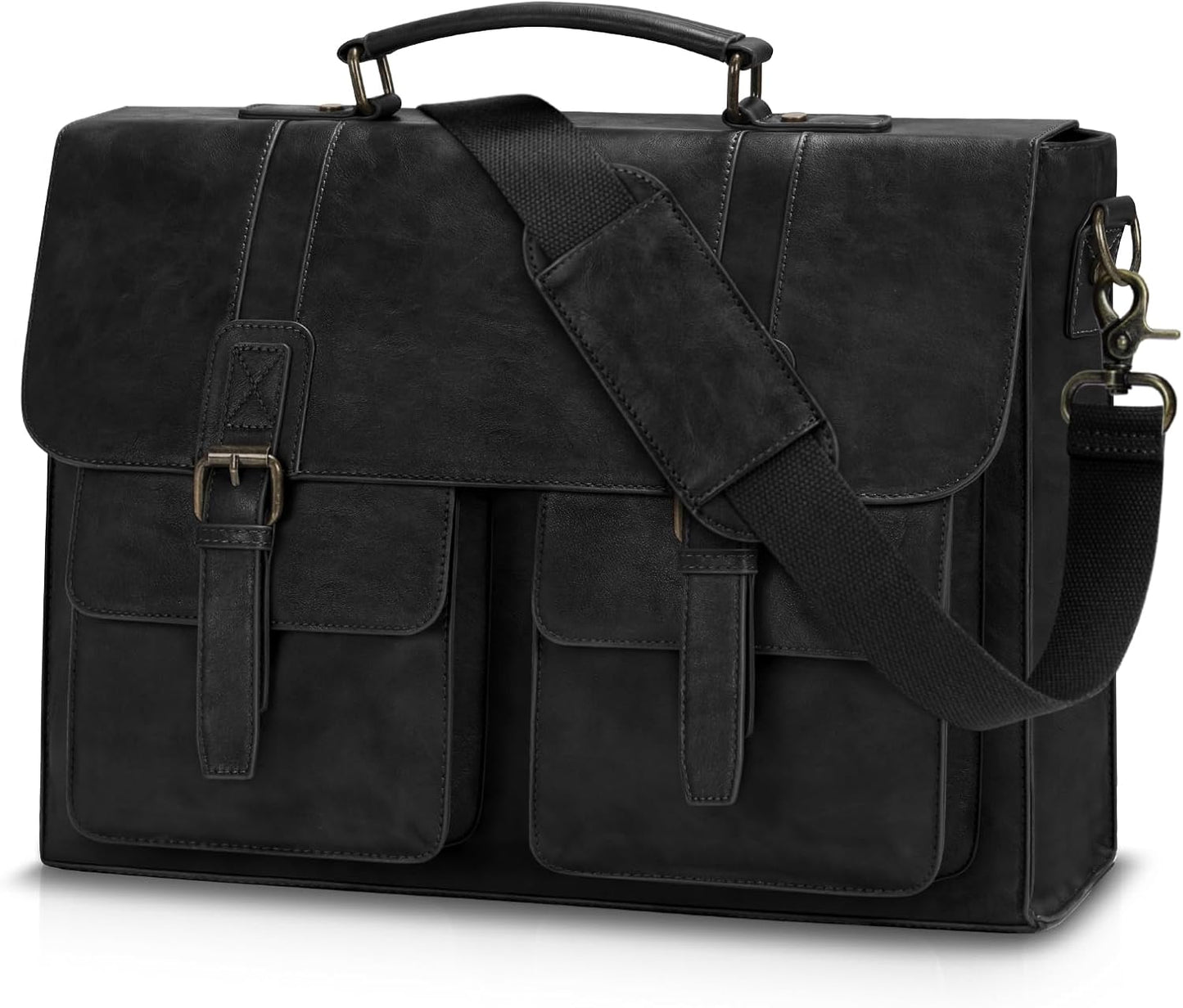 Leather Messenger Bag for Men 15.6 Inch Vintage Laptop Bag