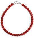 Handmade Genuine Red Bamboo Coral Bracelet 4mm - Simple Layering
