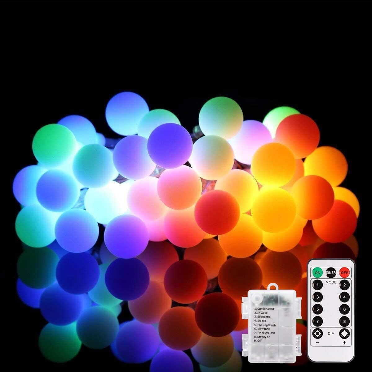ALOVECO 50 LED Multicolor String Lights: Remote Controlled & Waterproof
