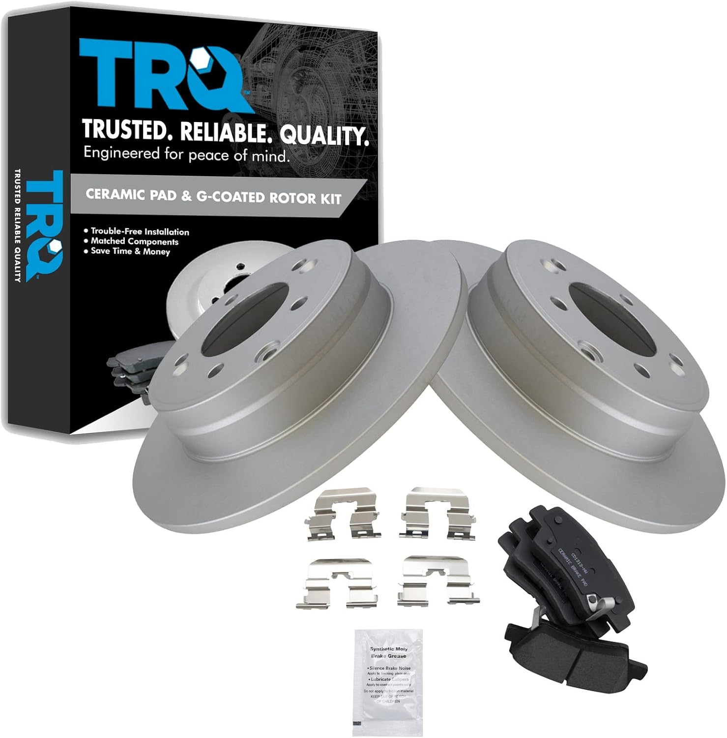 TRQ Rear Brake Pad & Rotor Kit for Hyundai Azera & Sonata