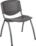 Flash Furniture HERCULES 880 lb Gray Plastic Stack Chair - Durable