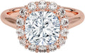 Moissanite Engagement Ring 3 CT Cushion VVS1 for Women - Twisted Vine