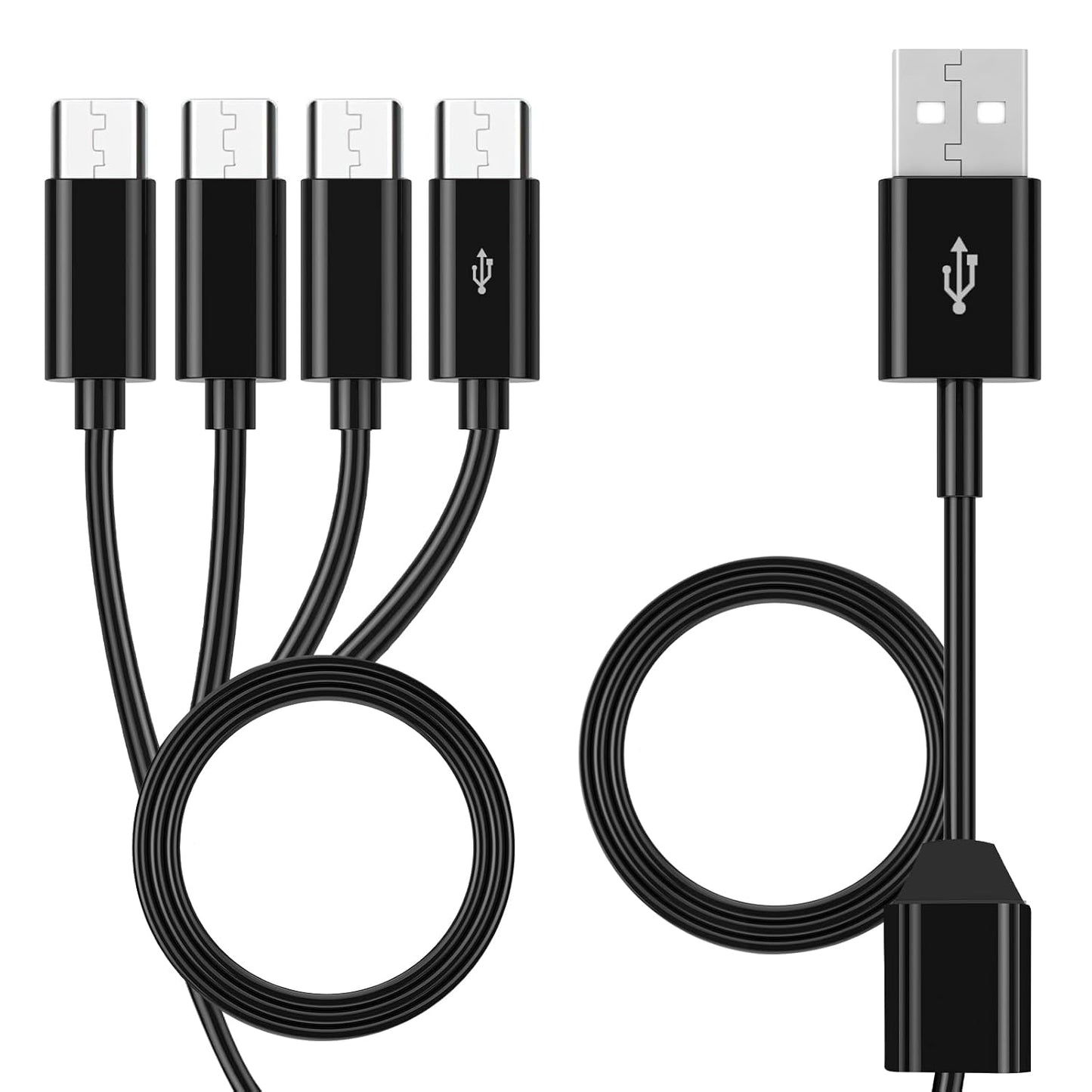 4-in-1 Micro USB Splitter Cable - Fast Charging & Data Sync