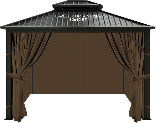 12ftx12ft Gazebo Curtains Waterproof Replacement for Outdoor Use