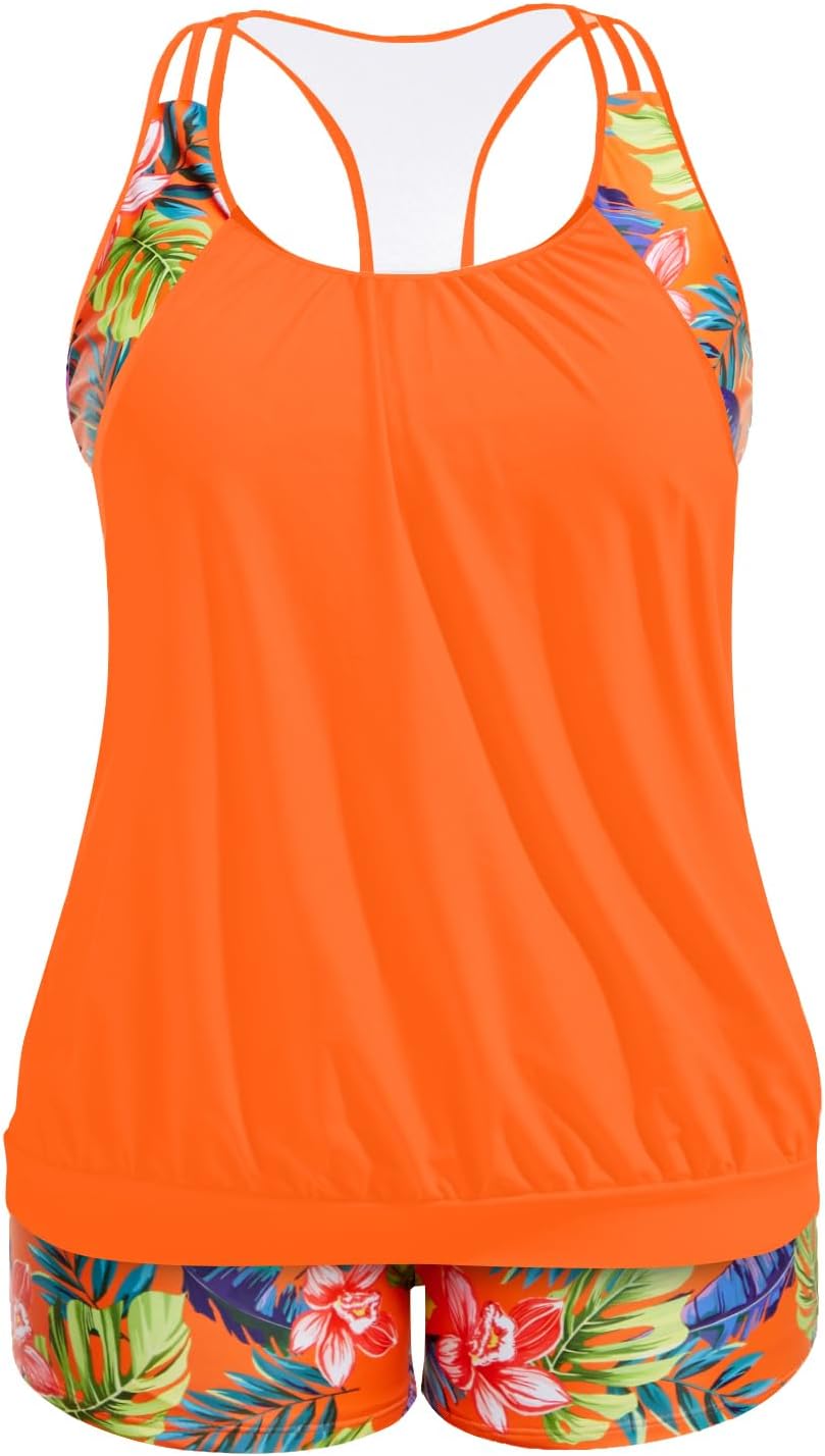 Holipick Plus Size Tankini Swimsuit for Women with Tummy Control