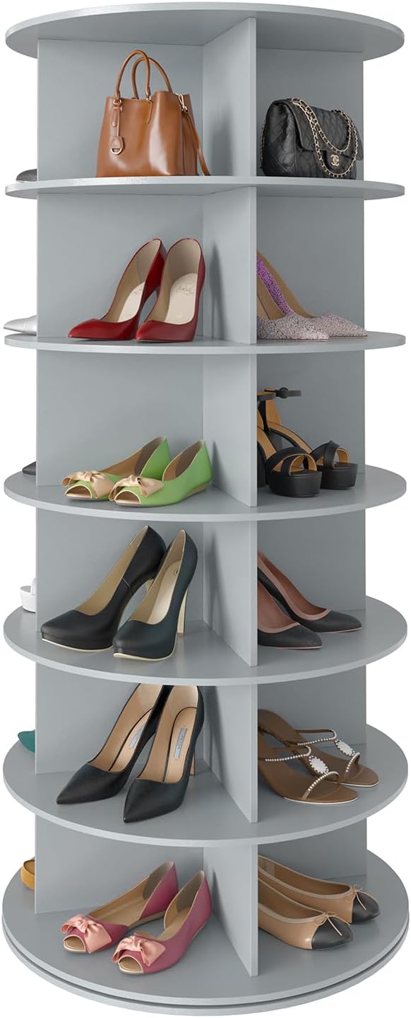 SpaceAid 6 Tier Rotating Shoe Rack for Organized Closet Storage