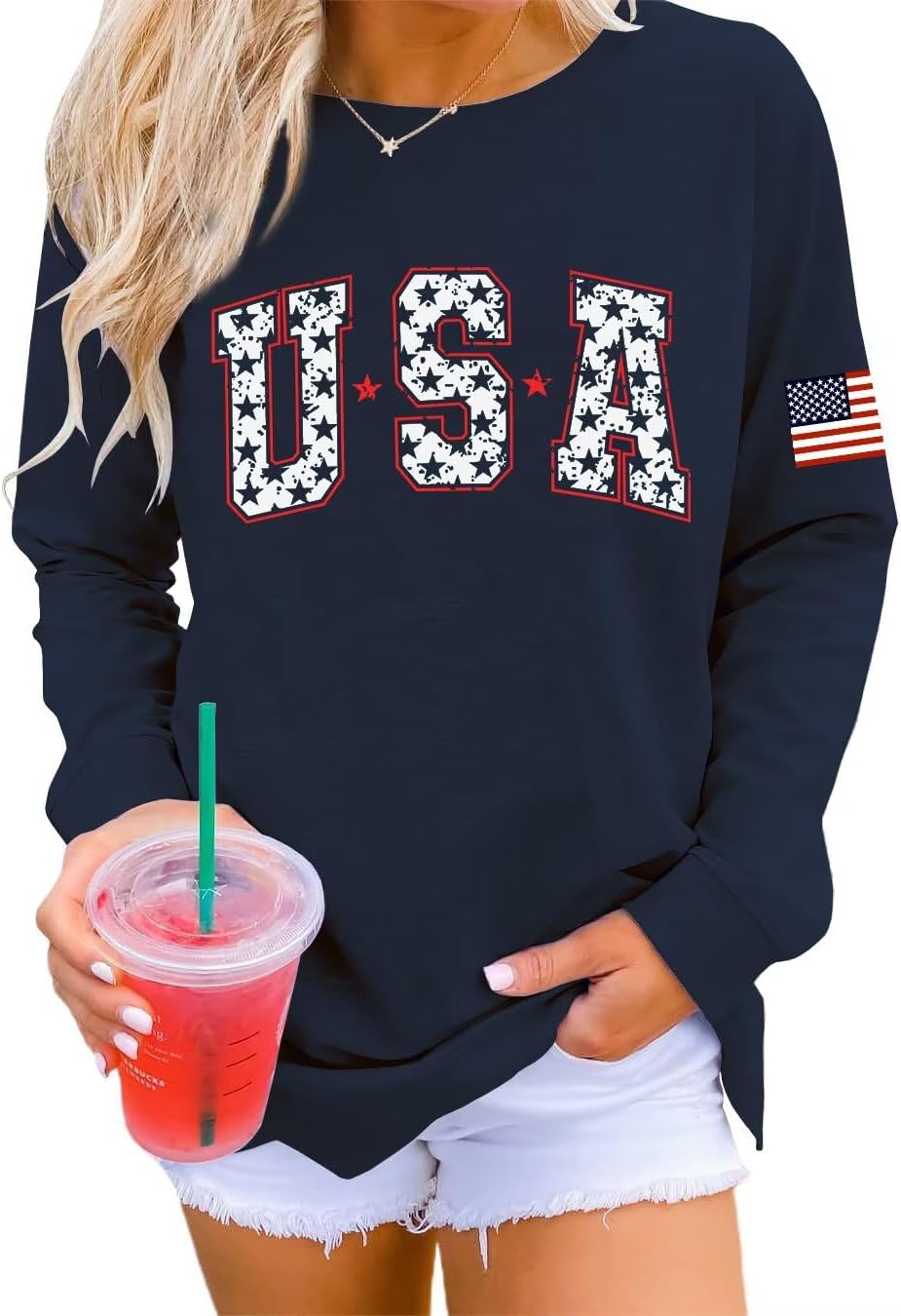 4th of July Graphic Sweatshirt by Dressmine