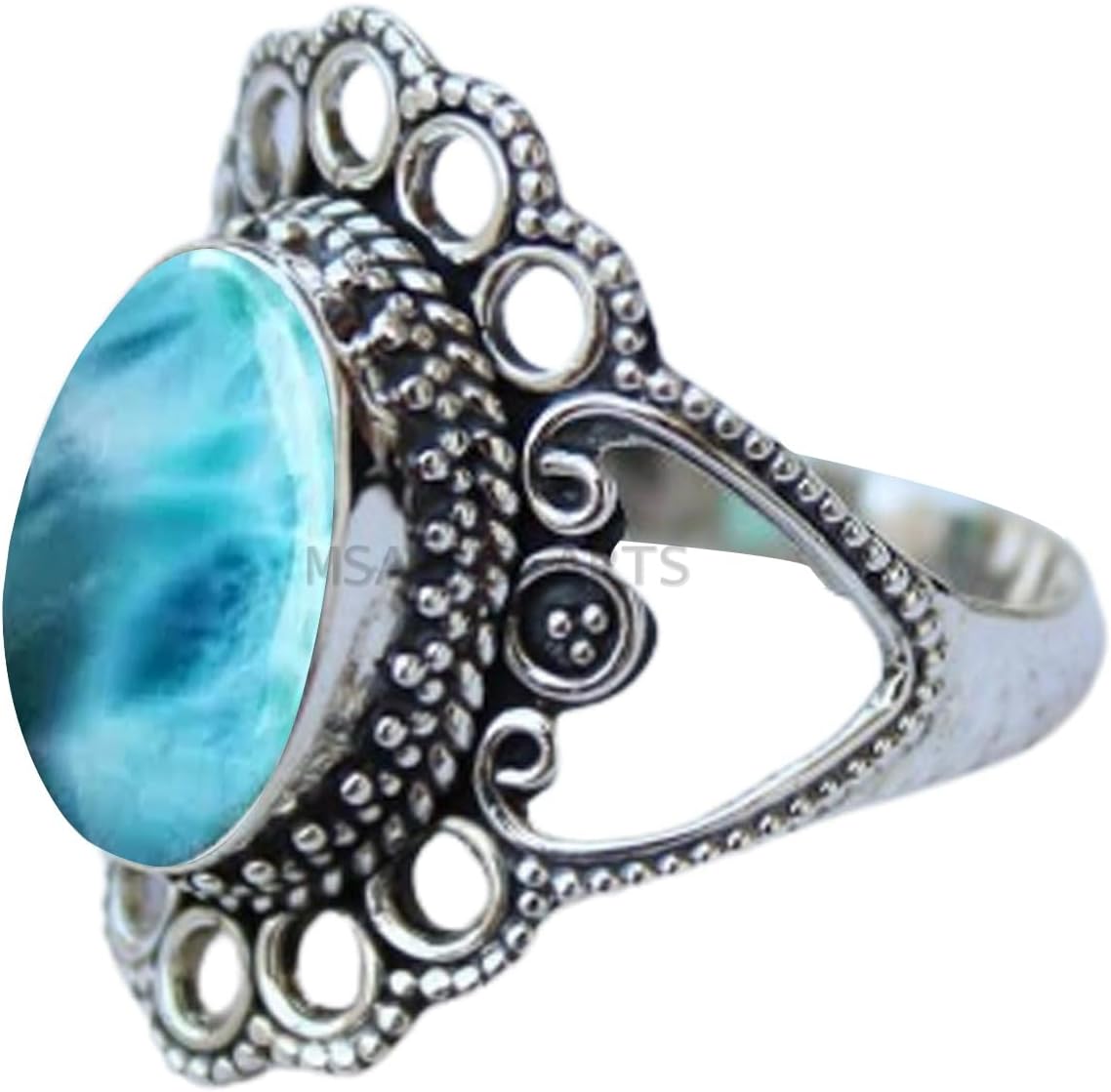 Solid 925 Sterling Silver Ring with Genuine Black Onyx Gemstone