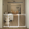 White Extra Wide Baby Gate 53-57.5 in for Doorways Stairs - Secure Fit