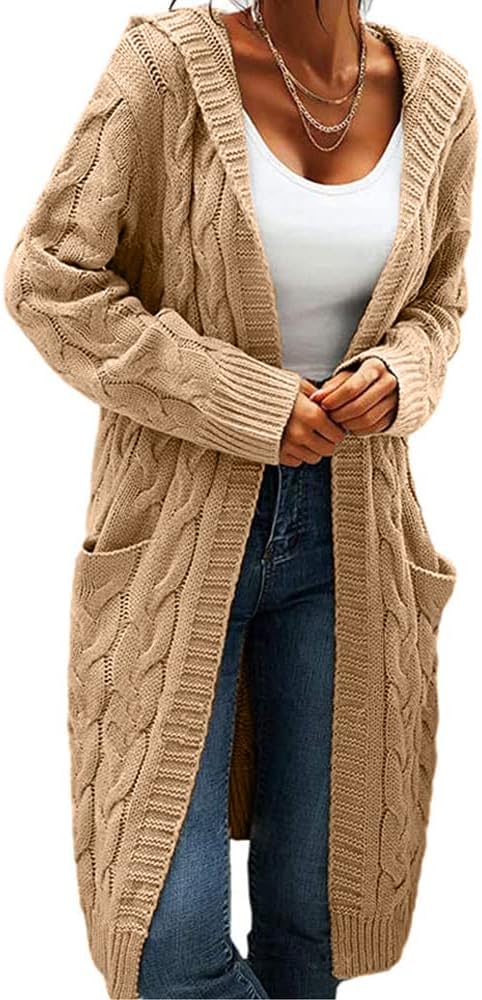 Women Hooded Open Front Cardigan for Cozy Casual Style