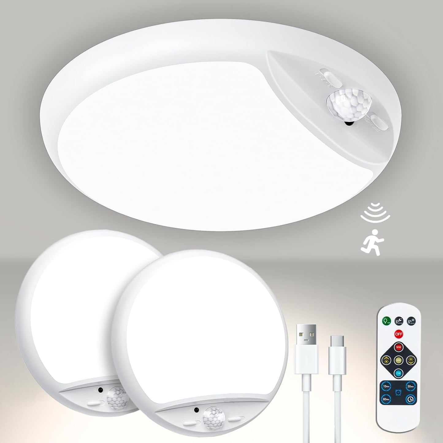 Rechargeable Motion Sensor Light with Remote for Indoor Use