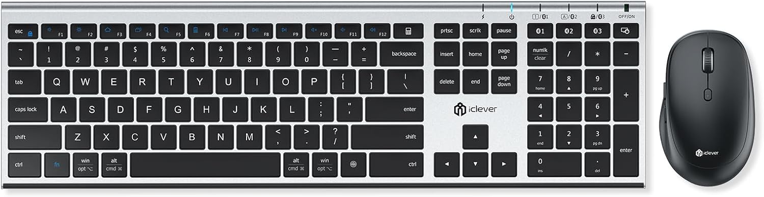 iClever Rechargeable Bluetooth Keyboard & Mouse