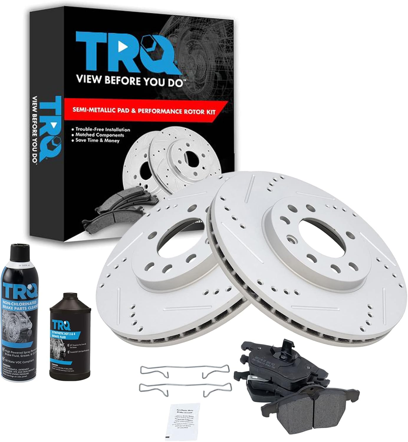 TRQ Front Brake Pad & Rotor Kit for 99-03 9-3 & 99-05 9-5