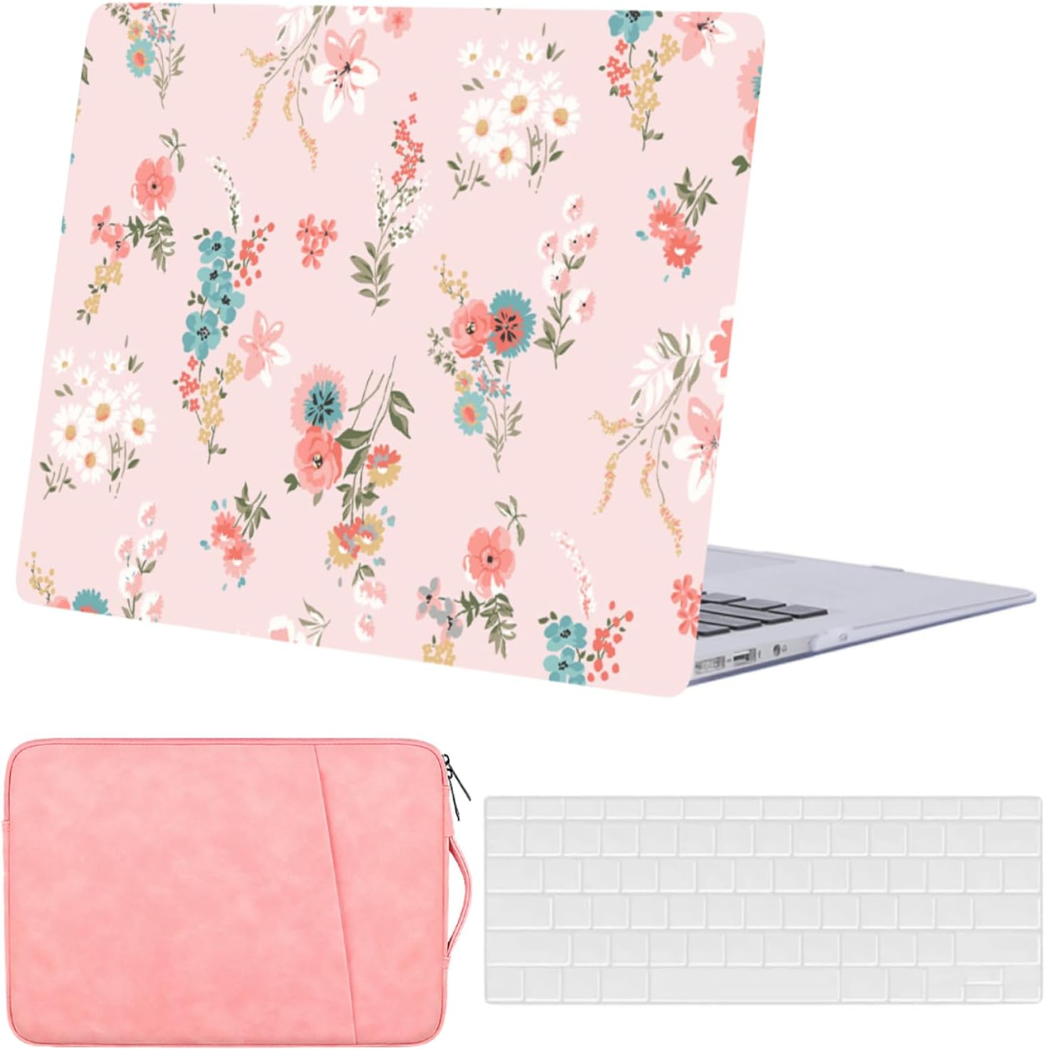 Laptop Hard Case for MacBook 12 Inch with Pink Flowers Design