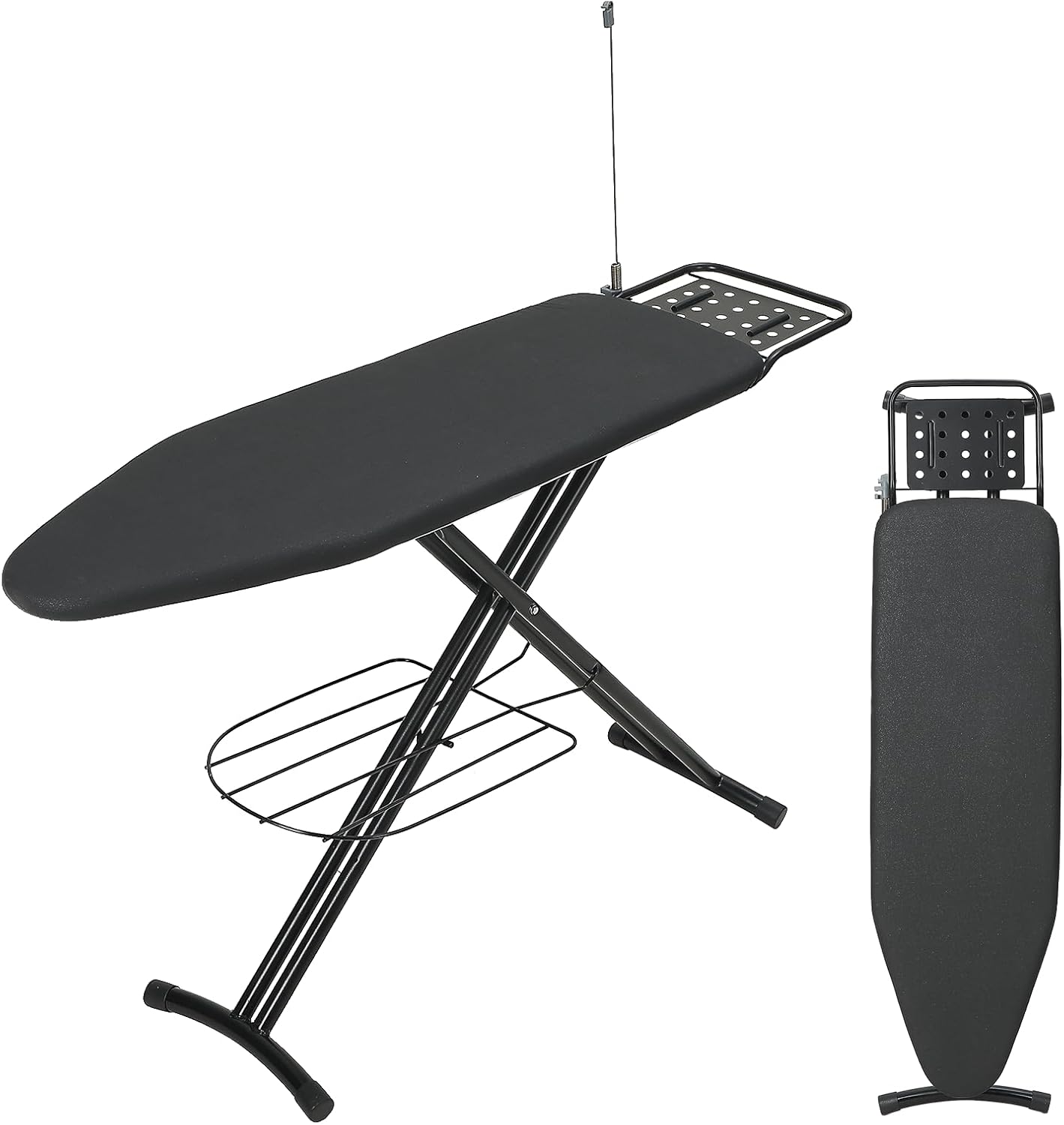Ironing Board Full Size with Adjustable Height and Garment Rack