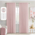 Baby Pink Back Tab Blackout Curtains 52x84 in 2 Panels Set - Room