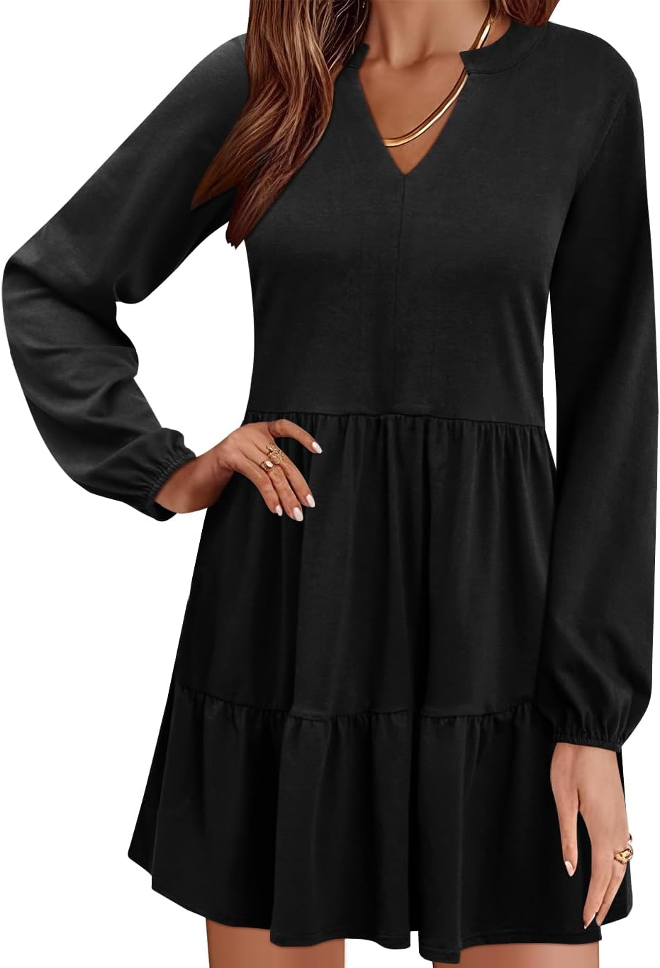 QACOHU Women Fall Tunic Dress with Pockets for Casual Style