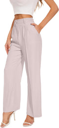 Wide Leg Pants High Elastic Waisted Back - Work to Weekend zipper