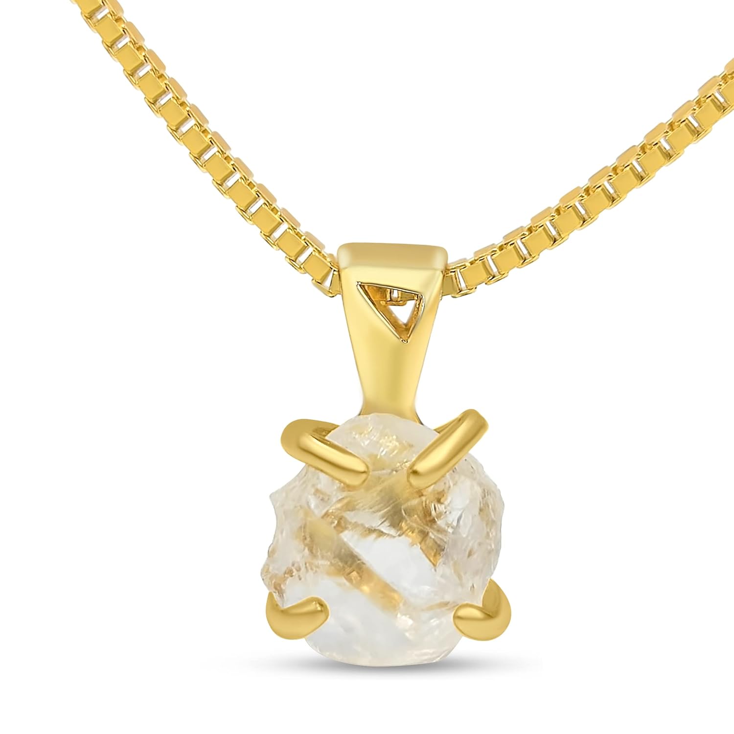 Genuine Raw Clear Quartz Pendant Chain Necklace for All