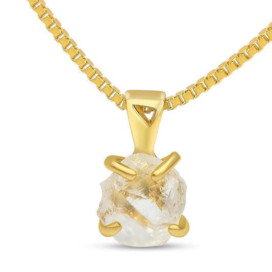 Genuine Raw Clear Quartz Pendant Chain Necklace for All