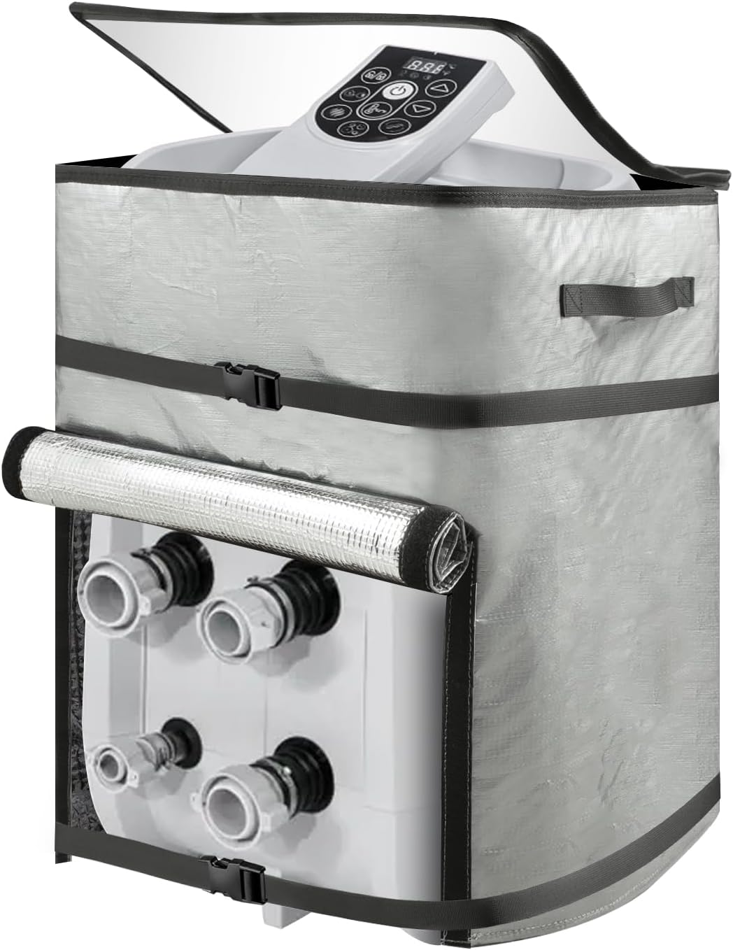UCEDER Hot Tub Spa Heater Pump Cover with Clear PVC Window