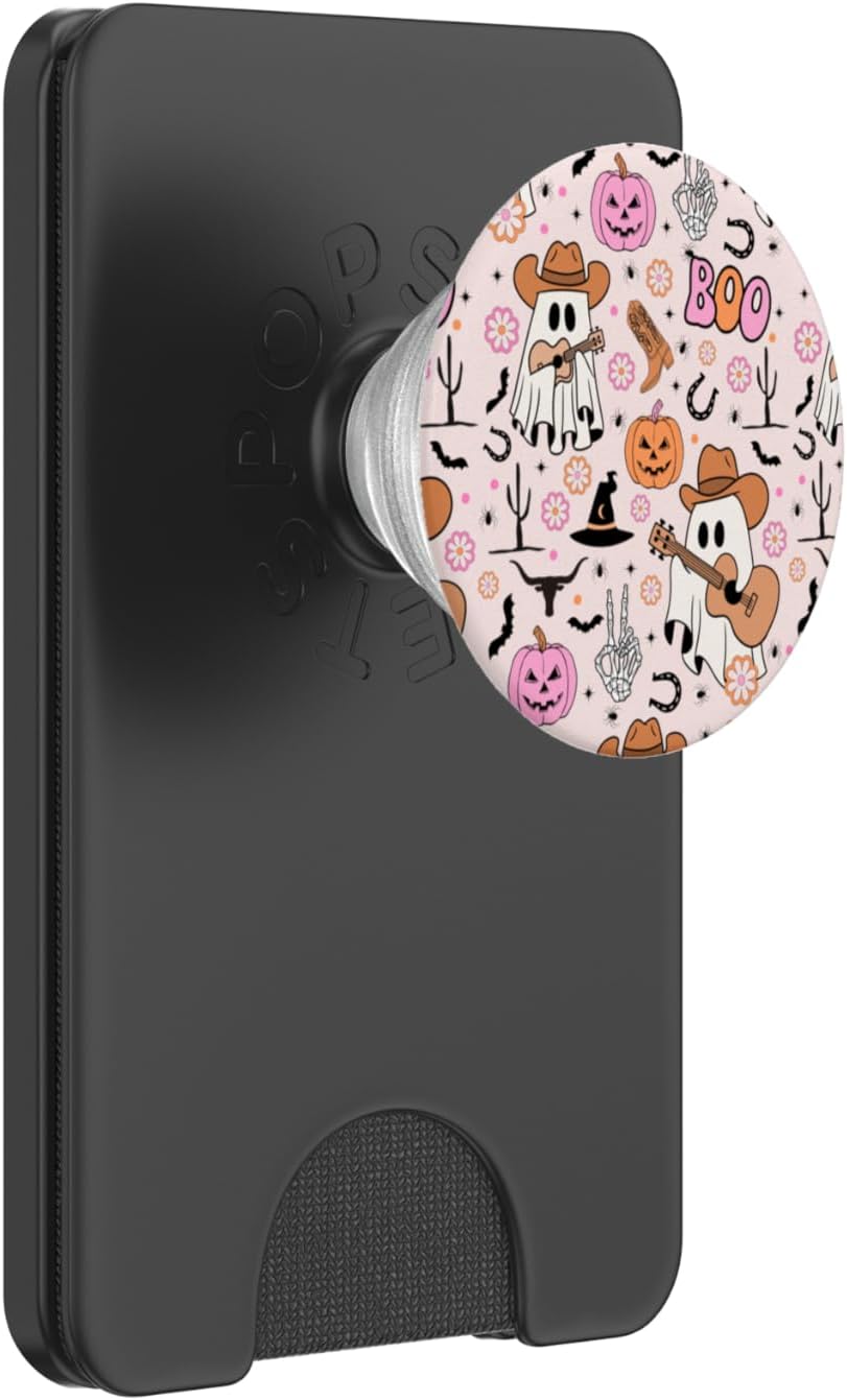 Spooky Ghost Cowboy Cute Halloween PopWallet for MagSafe Use