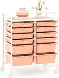Peach Fuzz 12-Drawer Rolling Storage Cart - Mobile Organizer for Art