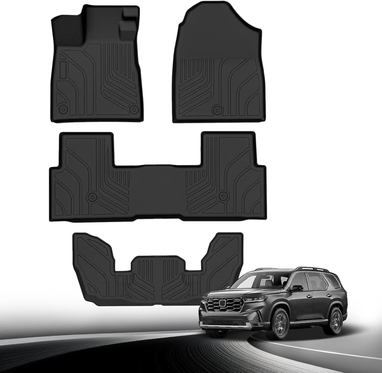 Carbon Fiber Floor Mats for Honda Pilot 2023 2024 2025 Models