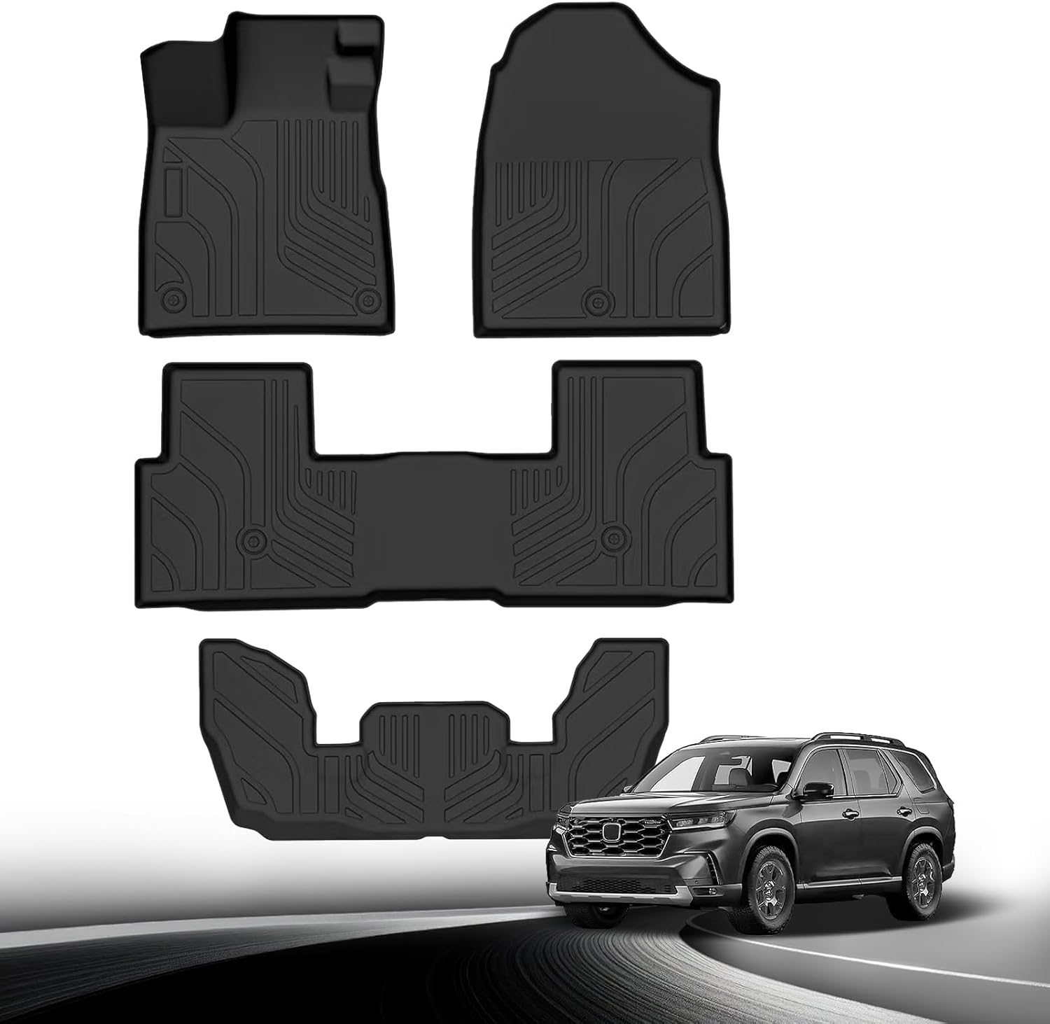 Carbon Fiber Floor Mats for Honda Pilot 2023 2024 2025 Models