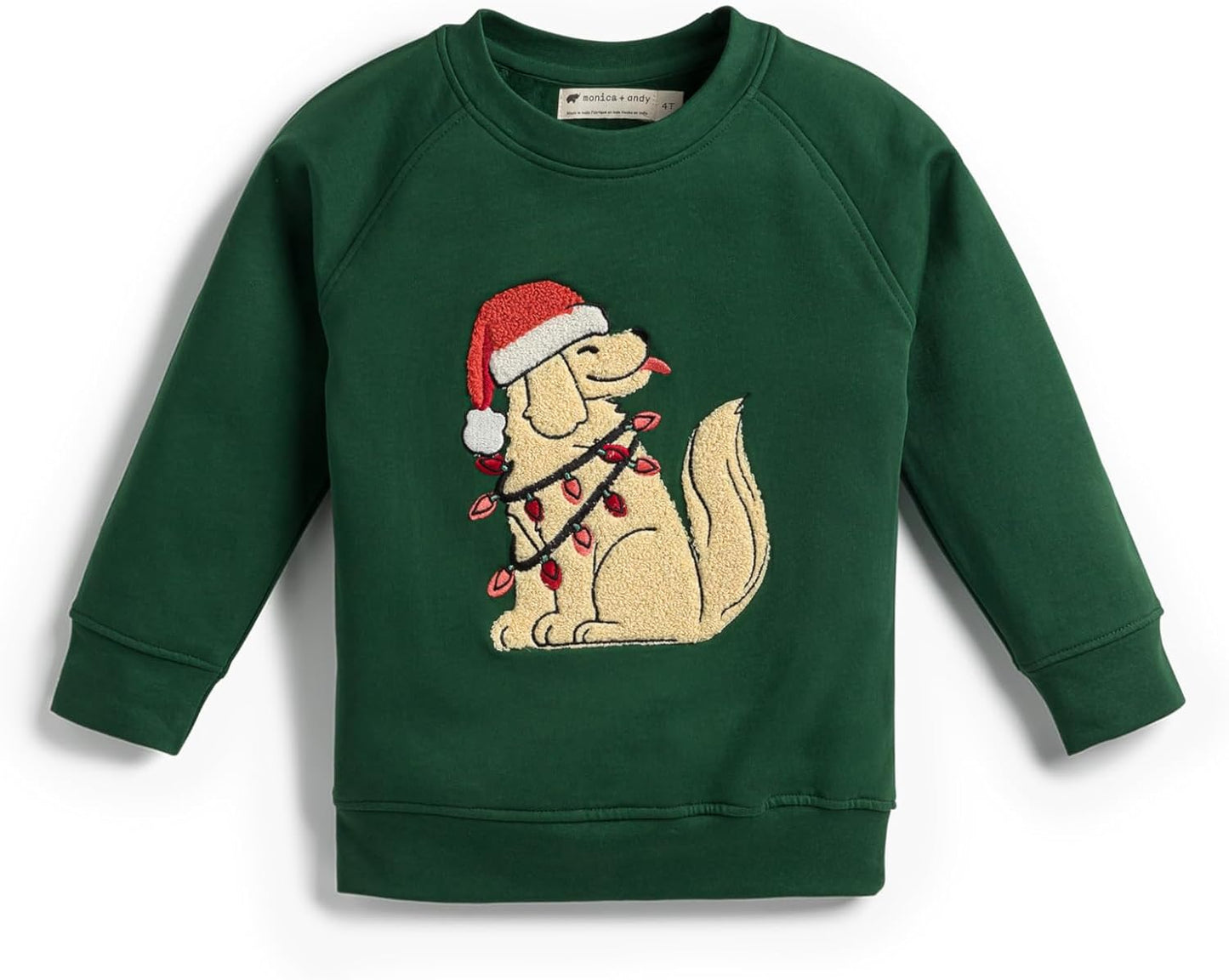 MONICA + ANDY Organic Embroidered Crewneck Sweatshirt for Kids