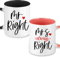 CLVJQ Mr Right & Mrs Always Right Mugs Set
