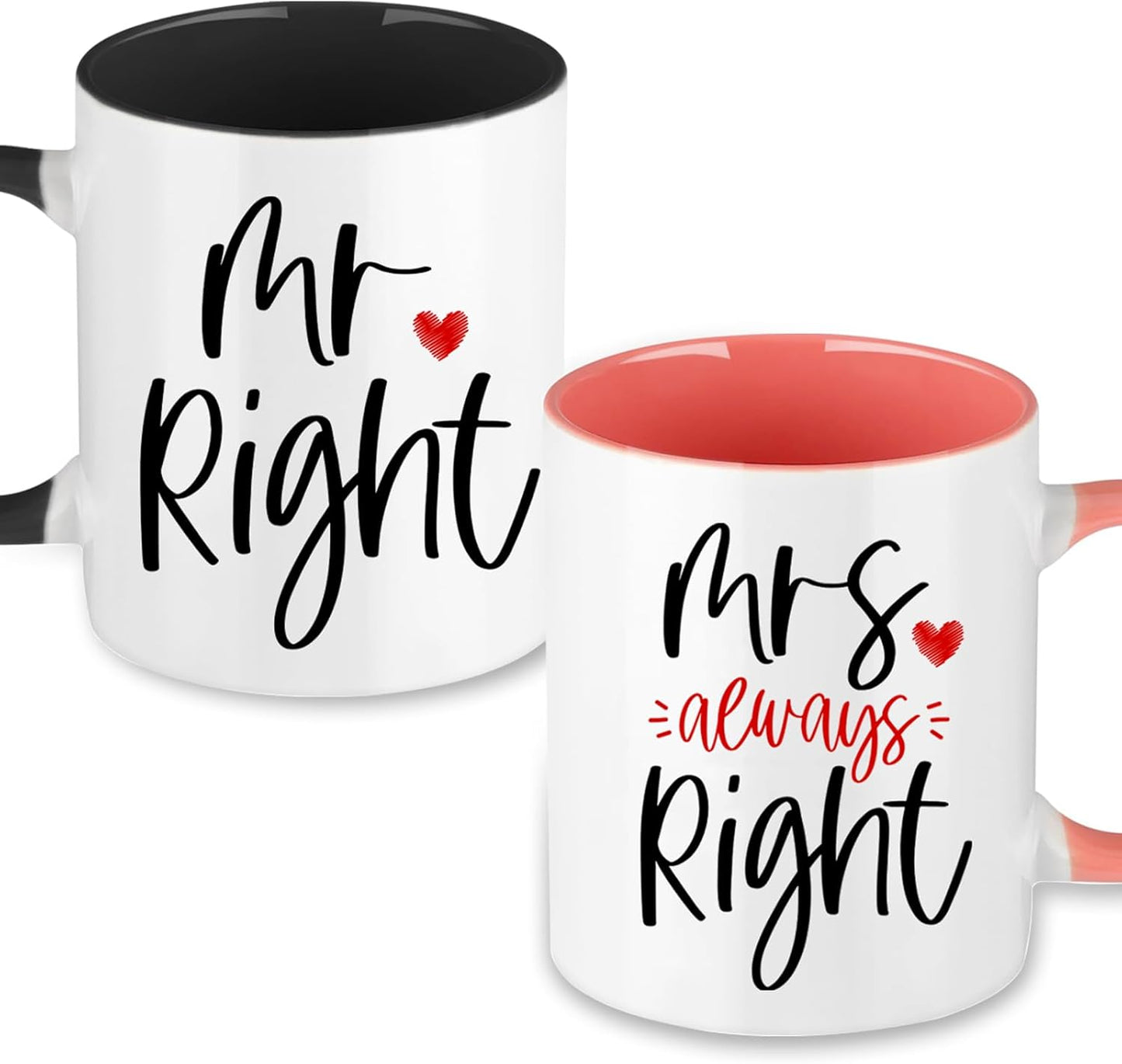 CLVJQ Mr Right & Mrs Always Right Mugs Set