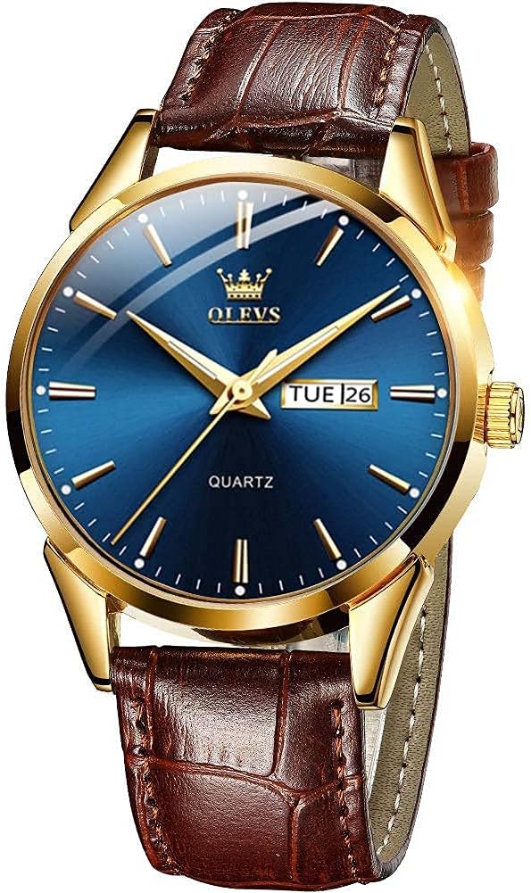 QBAIZI Men's Luminous Leather Watch - Timeless Elegance