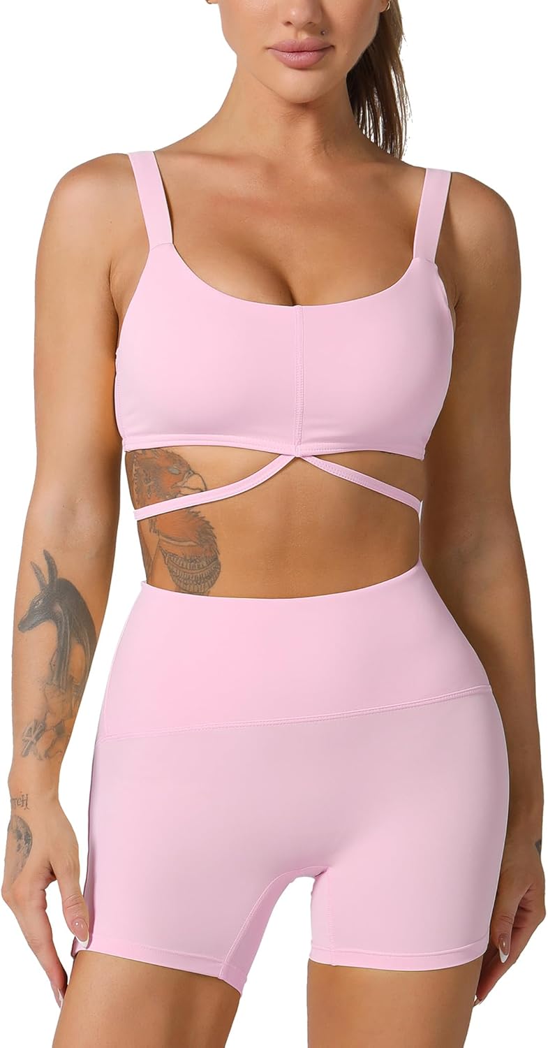ABOCIW Workout Sets for Women: Stylish Halter Sports Bras