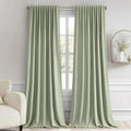 MIULEE Sage Green Back Tab Blackout Curtains 96in - Room Darkening