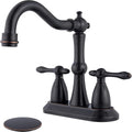 Oil Rubbed Bronze 4 in Bathroom Faucet 2 Handle Centerset - Swivel