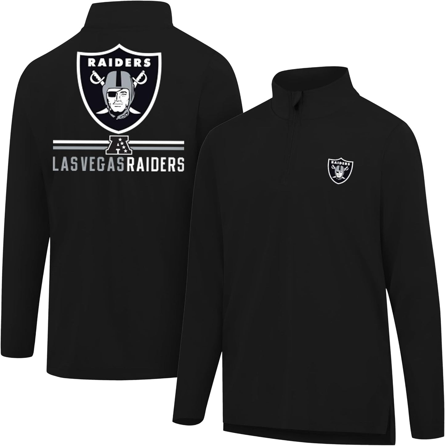 Ultra Game Men's NFL Official Super Soft Quarter Zip T-Shirt