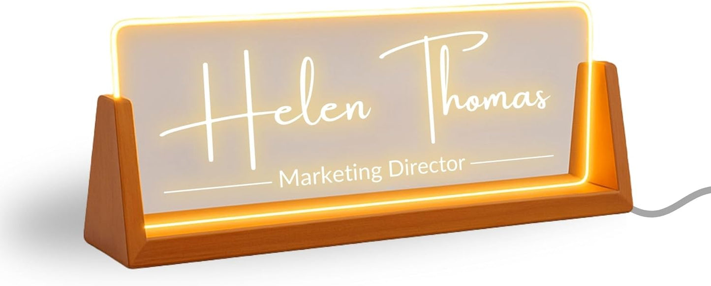 LED Light Desk Name Plate - Perfect Custom Gift for Coworkers