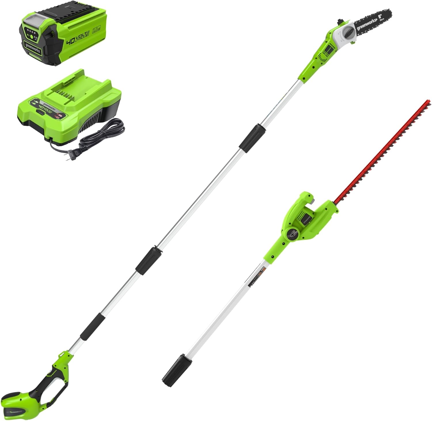 Greenworks 40V Pole Saw and Hedge Trimmer Combo for Easy Trimming