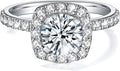 Solitaire Halo Moissanite Engagement Ring - 1.64ct D VVS1