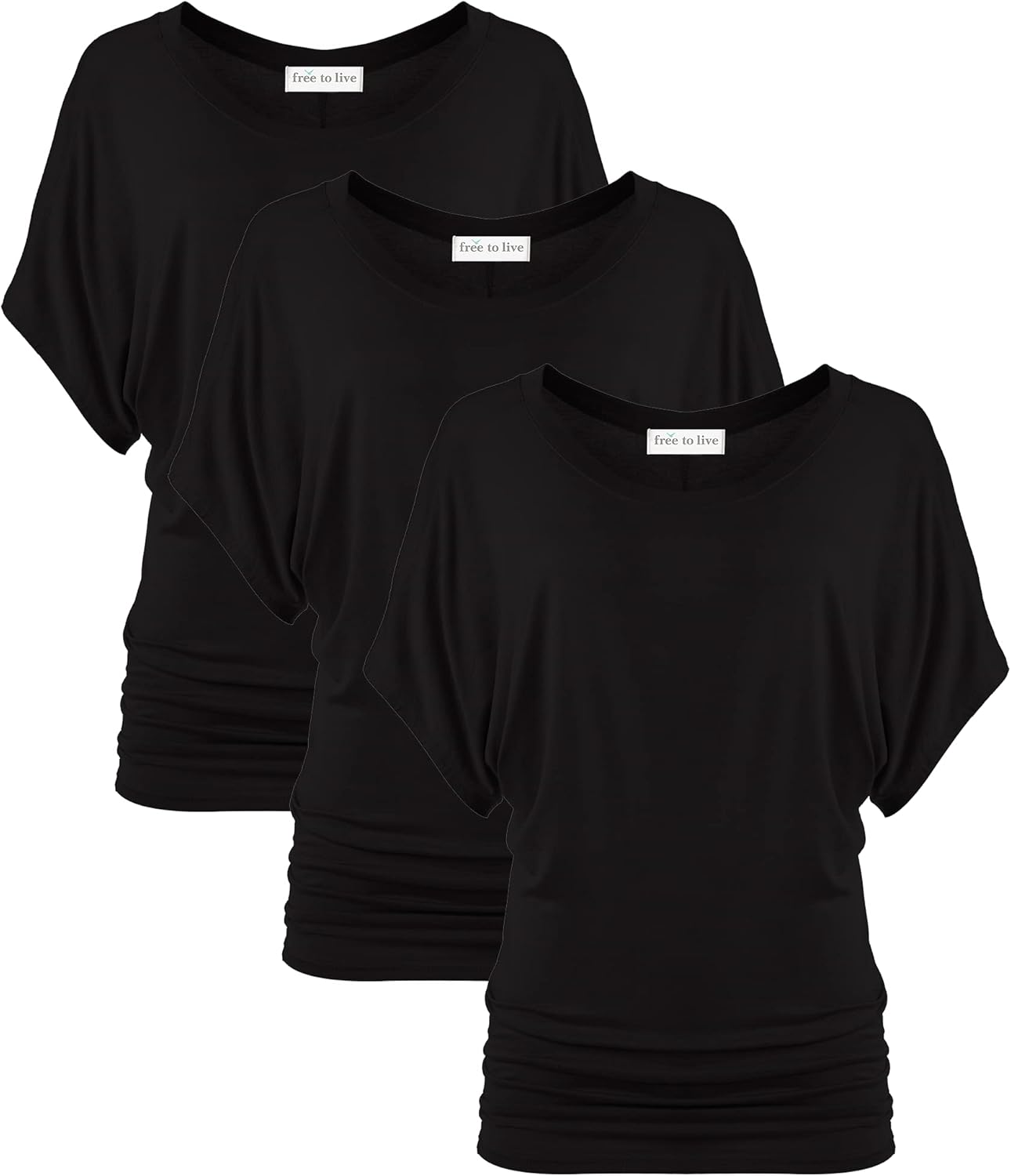 Versatile Dolman Sleeve Tunic Tops for Women - 3 Pack Set
