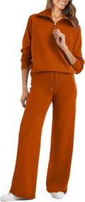 Glamaker Womens 2 Piece Sweatsuit Set Oversized Half Zip - Cozy