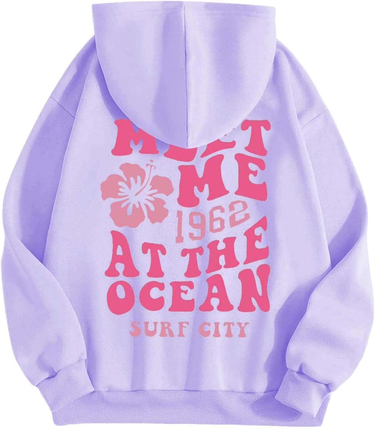Pink Palm Puff Oversized Hoodie by AMIMOJY