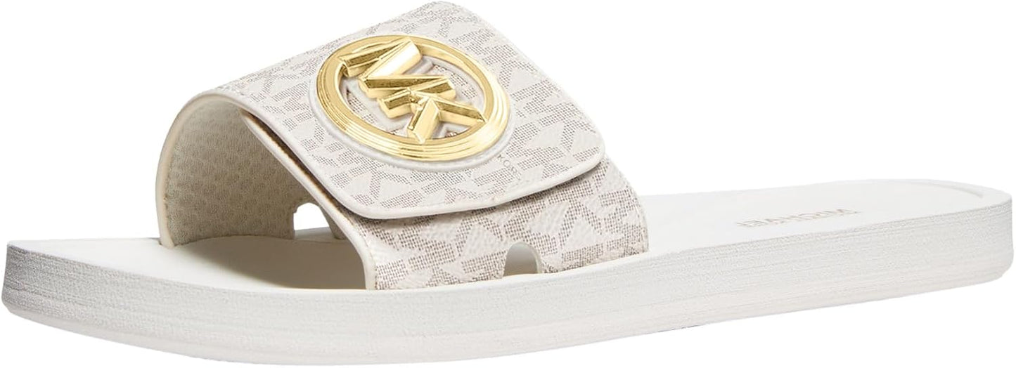 Michael Kors Women's MK Charm Slide Slippers for Comfort