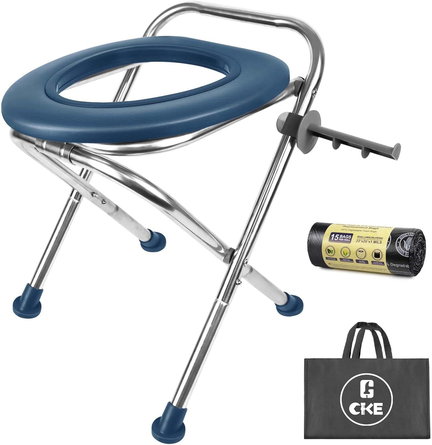 CKE Portable Camping Toilet Kit - Upgraded Comfort