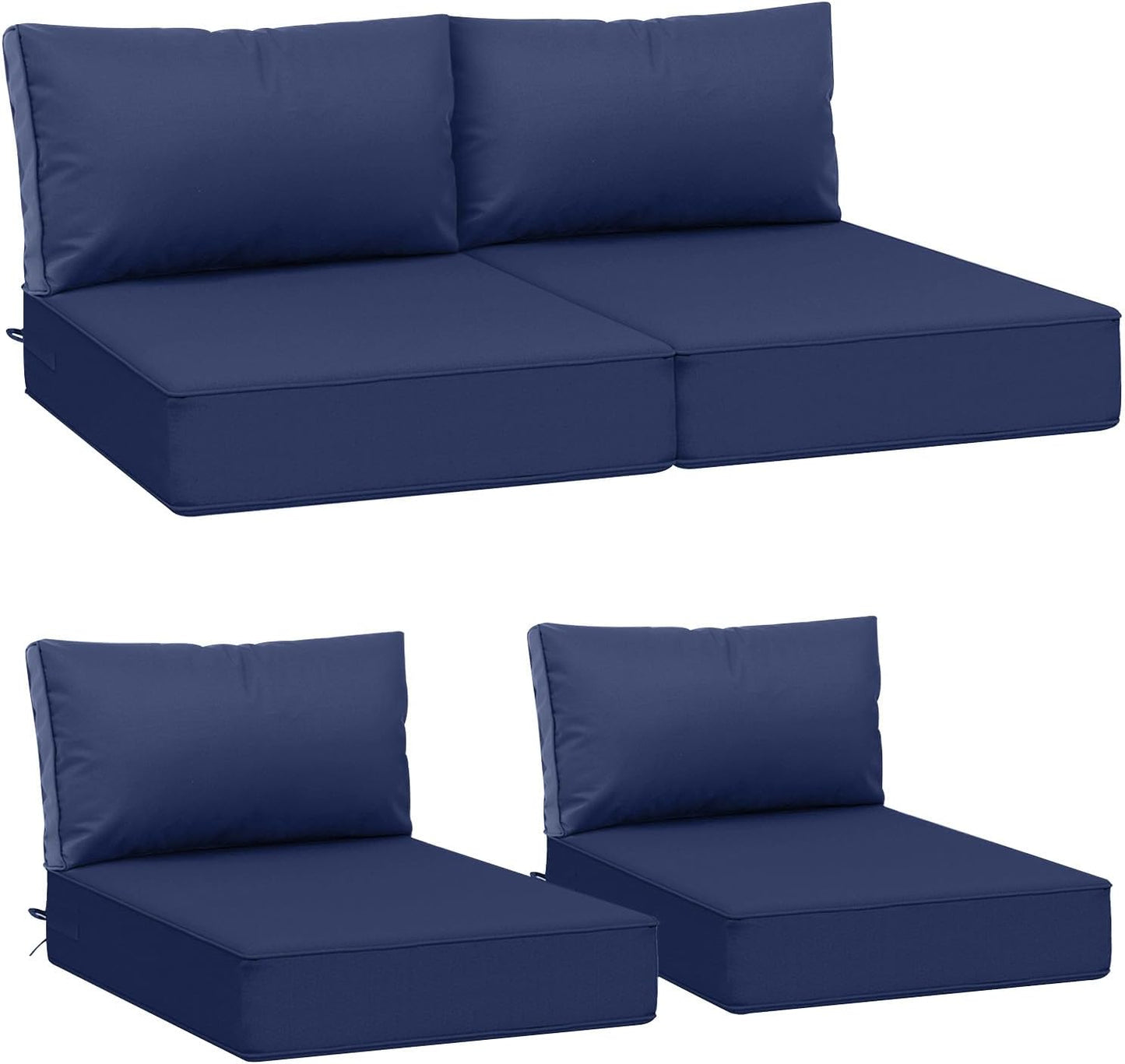 Outdoor Deep Seat Cushions Set of 4, Waterproof & Fade-Resistant
